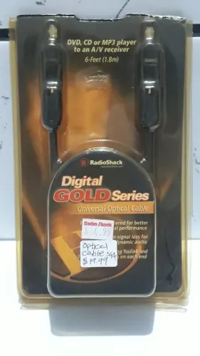Cabo ótico digital Radio Shack Gold Series CD/DVD player pra A/V receiver
