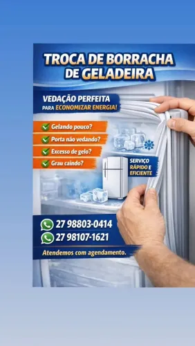 Trocamos a borracha da sua geladeira ou freezer na sua residência.