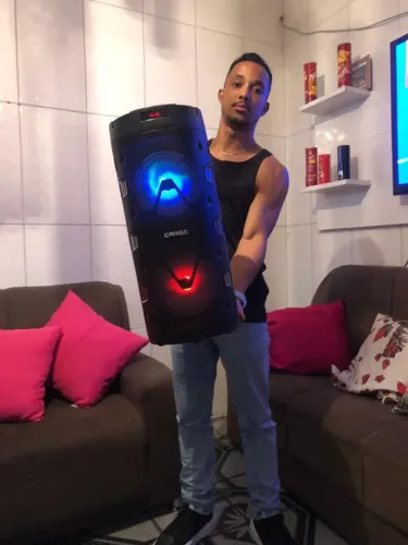 Caixa de Som torre Potente 1000W pmpo Com MICROFONE - NOVA LACRADA
