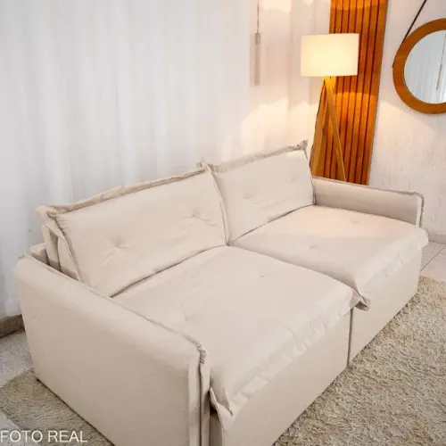 Sofá Retrátil 3 Lugares Linho Sofisticado