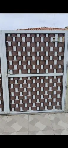 Portao de Aluminio Branco 2,95 lar x 1,97 Alt