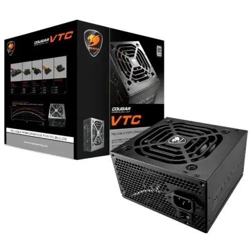 Fonte Cougar VTC500, 500W, 80 Plus White, PFC Ativo, Preto - 31VC050006P01