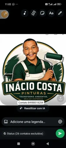 Olha me chamo Artur Inácio eu trabalho com serviço de pinturas e texturas