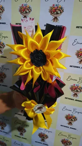 Girassol de cetim a pronta entrega 