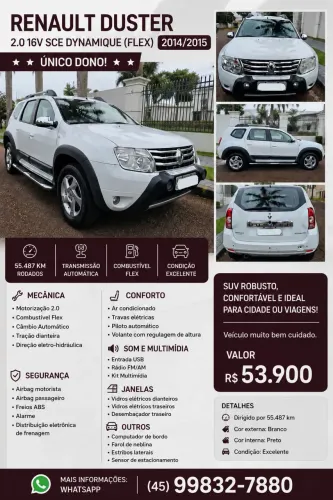 Renault Duster Dynamique 2.0 Hi-flex 16V Aut. 2015