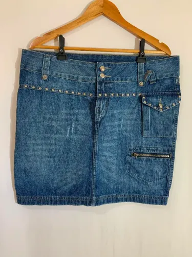 Saia Jeans Azul Tamanho 48 Goondy