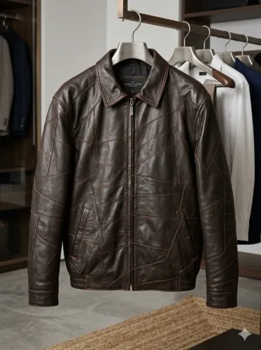 JAQUETA DE COURO MASCULINA LEGITIMA GG - MARROM ESCURO