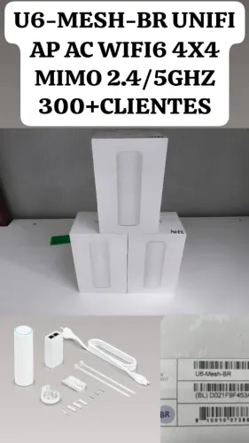 01UN: ACCESS POINT UBIQUITI UNIFI U6-MESH + FONTE POE INJECTOR GIGABIT