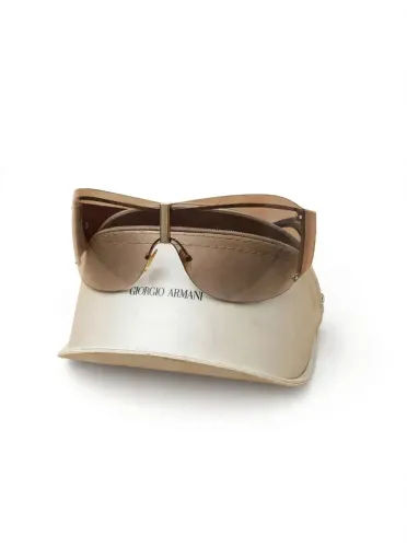 Óculos de Sol Giorgio Armani Original Marrom Translúcido com Case - Vintage Luxo Feminino<br>