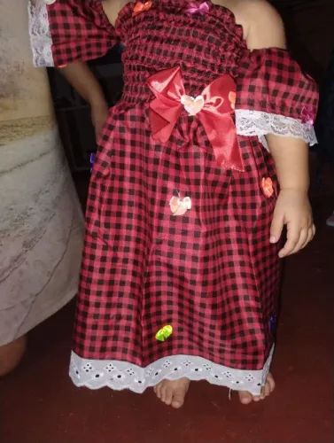 Vestido infantil festas juninas 2 meninas 2 anos de idade