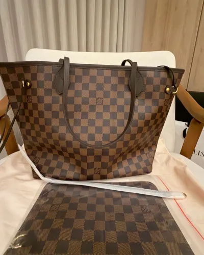 Bolsa Damier ebene Neverfull Louis Vuitton