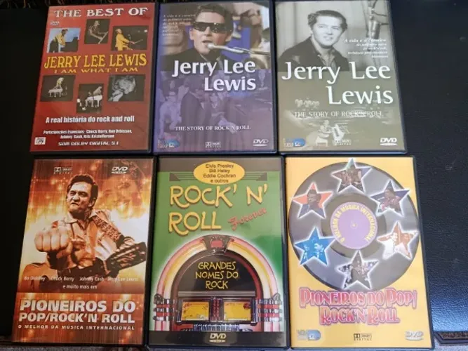 Pacote com 6 dvd's Pioneiros do pop/rock 'n' roll (Elvis,Jerry Lee Lewis,Chuck Berry, etc)