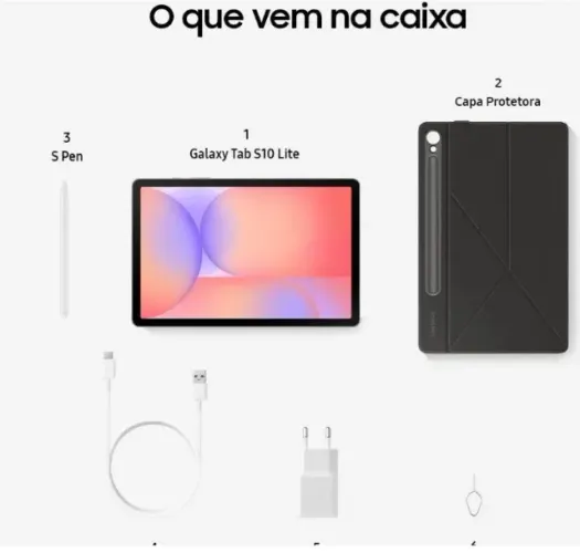  Samsung Galaxy Tab S10 Lite SM-X400 10.9" Wifi 128 GB + Caneta + Estojo - Gray