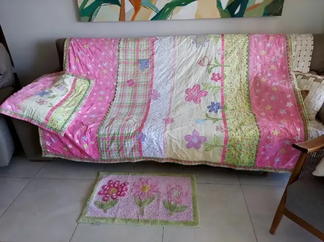 Conjunto de Cama Infantil Importado USA Completo da "Circo", Seminovo