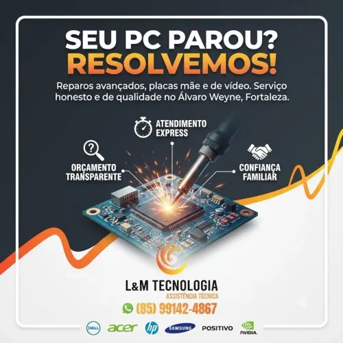Trabalhamos com manutenção e reparo de placa mãe e de vídeo 