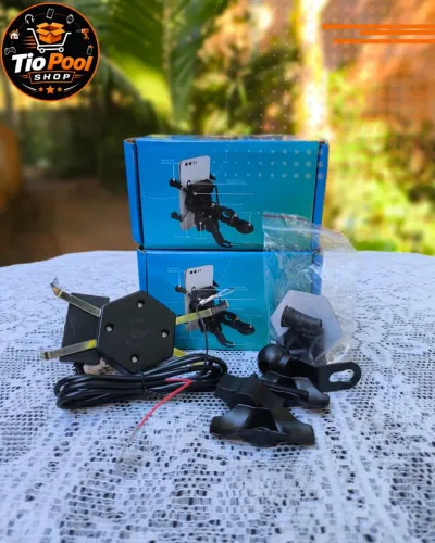 Suporte De Celular Para Moto Com Carregador USB - Modelo Garra X