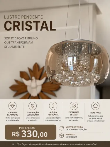 Lustre pendente de Cristal