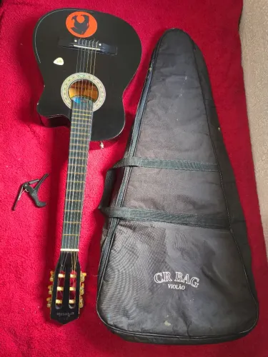 Violão Eletroacústico Austin Preto + Capa e Capotraste