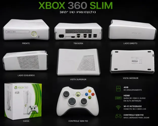 Xbox 360 slin, com jogos