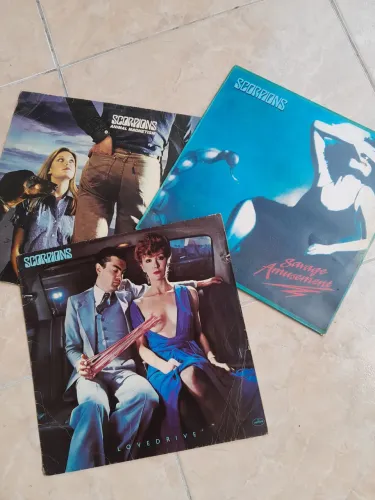 Lote 3 LPs Scorpions - Lovedrive + Savage Amusement + Animal Magnetism - Vinil Estado VG+