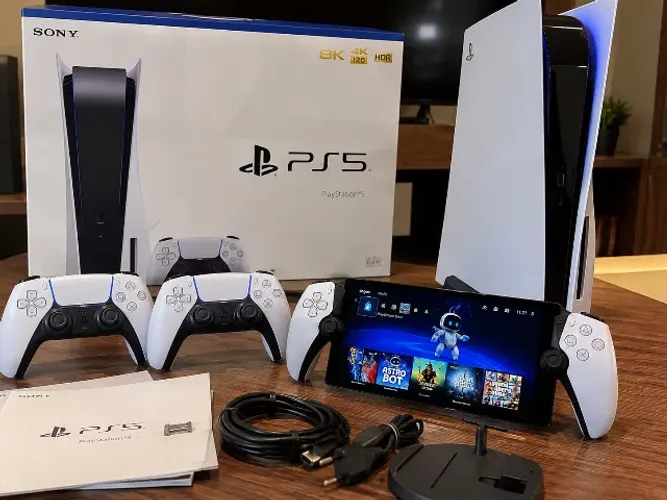 PlayStation 5 com dois controle + console remoto