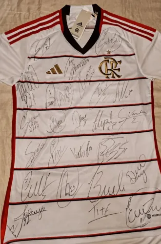 Camisa Flamengo Autógrafada Tri Libertadores