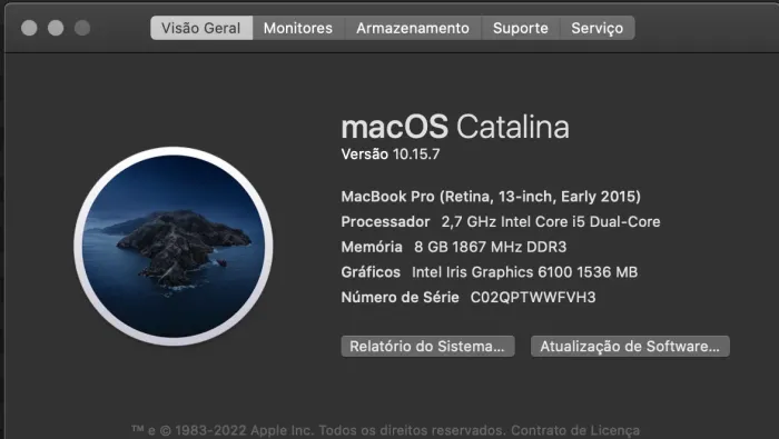 MacBook Pro 2015 ( só funciona na tomada )