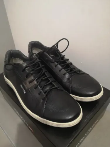 Sapatênis Ferracini Blend Couro Preto Tam 40 - Impecável / Seminovo
