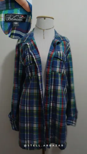 Jaqueta xadrez azul da stell.arbazar 