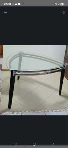 Mesa triangular de vidro 8mm 