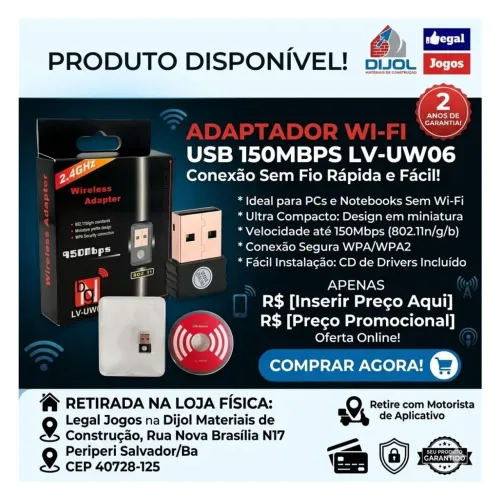 Transforme seu PC em Wireless com Alta Velocidade!