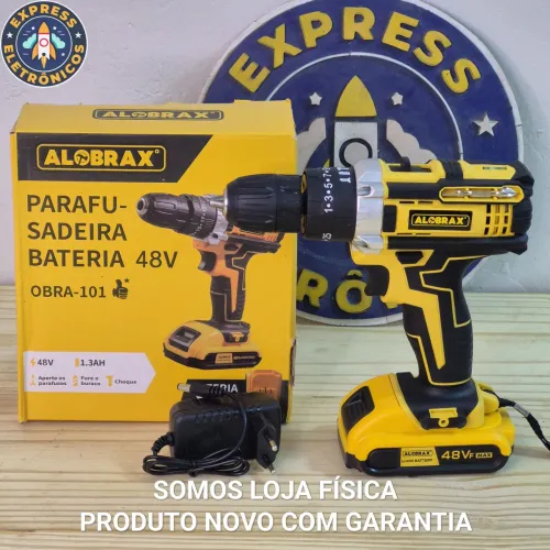 PARAFUSADEIRA FURADEIRA DE IMPACTO ALOBRAX 48VF MAX FURA PAREDE NOVA GARANTIA