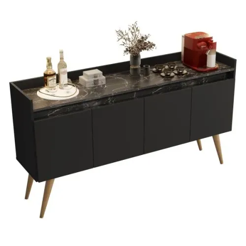 Buffet Gold 4p - Preto/marmore