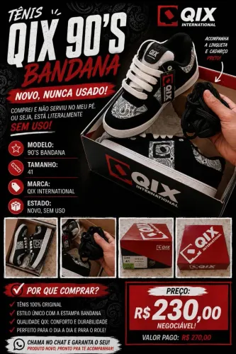 Tênis Qix 90's bandana original- novo, nunca usado - tam 41