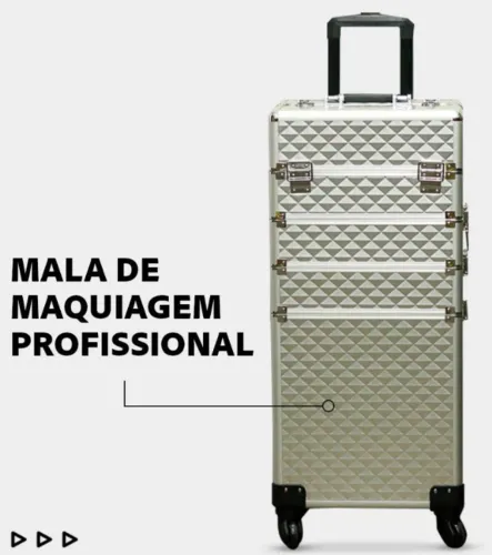 Kit 2 Maletas de Maquiagem Profissional com rodas