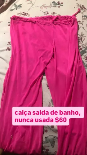 calça saida de banho rosa