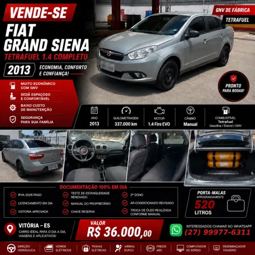 Fiat Grand Siena Tetrafuel 1.4 EVO F. Flex 8V 2013
