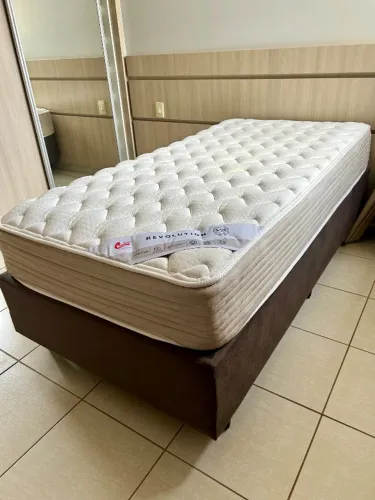 Cama Box + Colchão (Tecnopedic Revolution/Castor) tam.: Solteirão Americano
