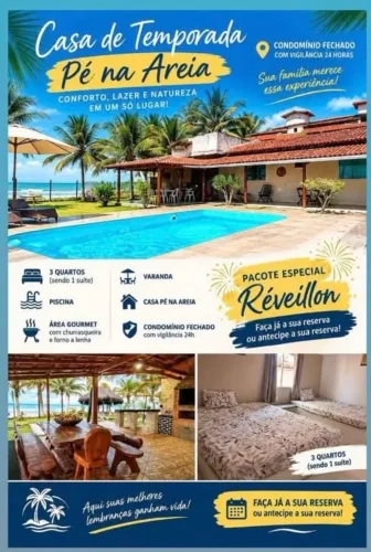 Casa de praia pé na areia