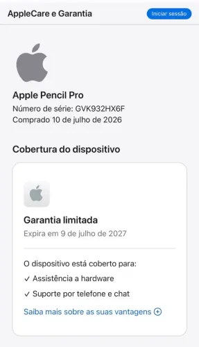 Apple Pencil Pro - Lacre Rompido - Garantia Apple
