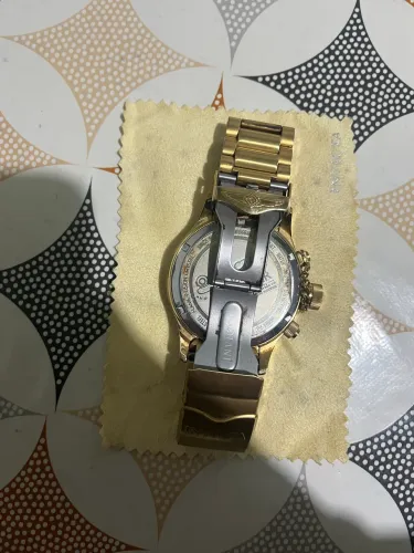 Invicta cronógrafo, dourado, 200 m, com taquímetro caixa original