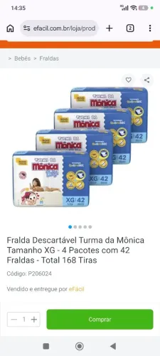 Vendo fraldas