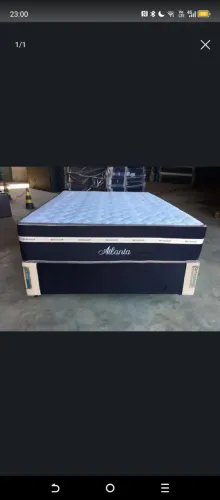 Cama de casal com colchão firme resistente à peso