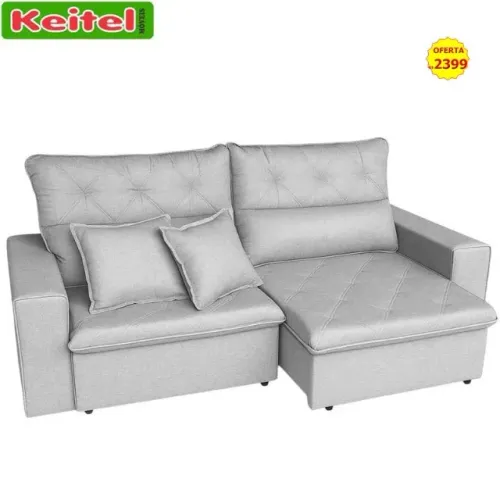 Sofá Retrátil e Reclinável 3 Lugares Charme Cinza