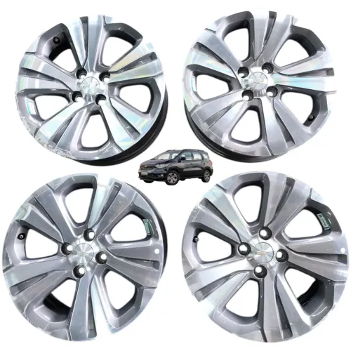 Jogo Roda Aro 16 4x100 Gm Spin Cobalt Onix Prisma Montana Prata