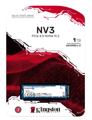 SSD 1TB NVMe Kingston NV3 4.0 6000MBs - NOVO - Em até 18x / Loja Física