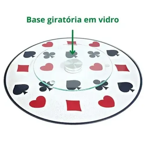 prato giratório para mesa petisqueira naipe poker 29cm