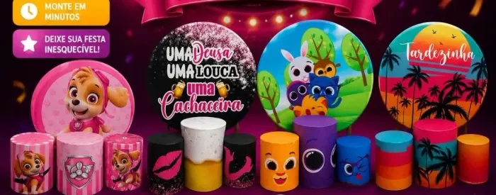 Kit base festa com 4 jogos de decoração 