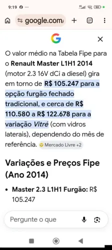 Renault Master 2.3 DCI Furgão 16V Diesel 2014