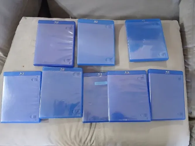 kit 9 nove estojos cases capas originais para discos em blu-ray